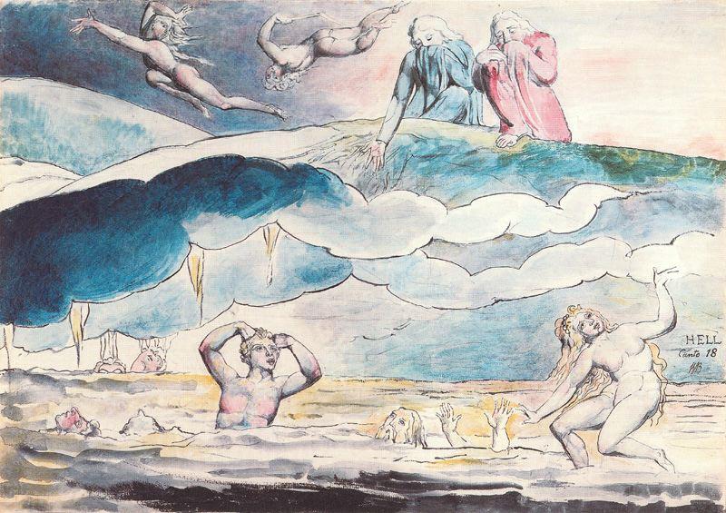 William-Blake-Dante-y-Virgilio-observan-la-fosa-de-los-Aduladores