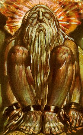 William Blake Urizen in Fetters Tears streaming from His Eyes