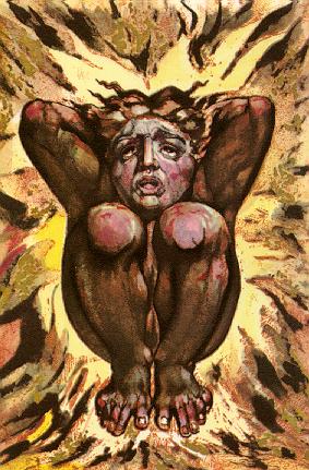 William Blake Los Symbol of Poetic Genius Consumed by Flames