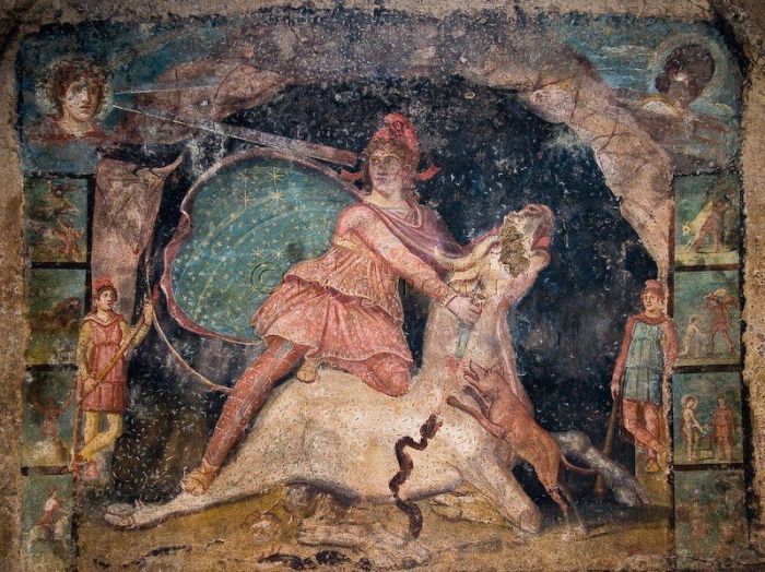 Mithras and the Bull_ This fresco from the…